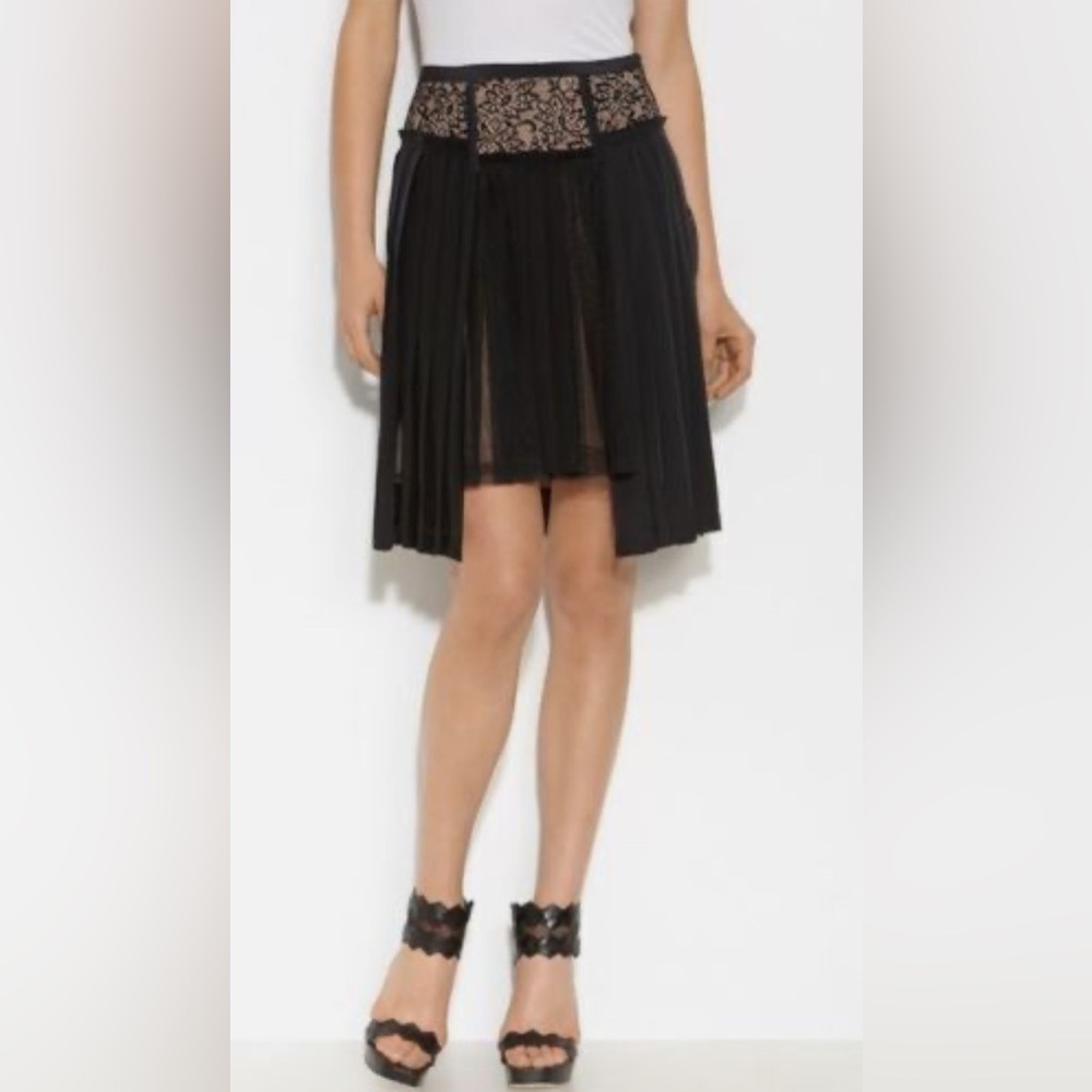 BCBGMAXAZRIA Rakel Lace Pleated Skirt - Picture 1 of 8